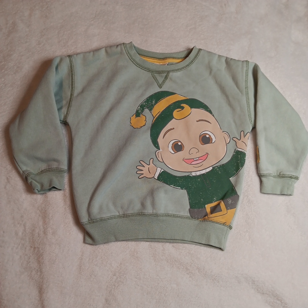 Kids Green Elf Graphic Sweatshirt